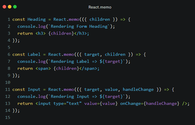 React.memo implementation