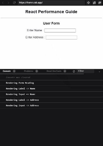 React.memo in action