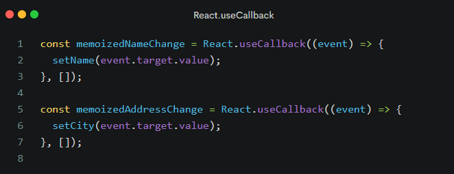 useCallback implementation